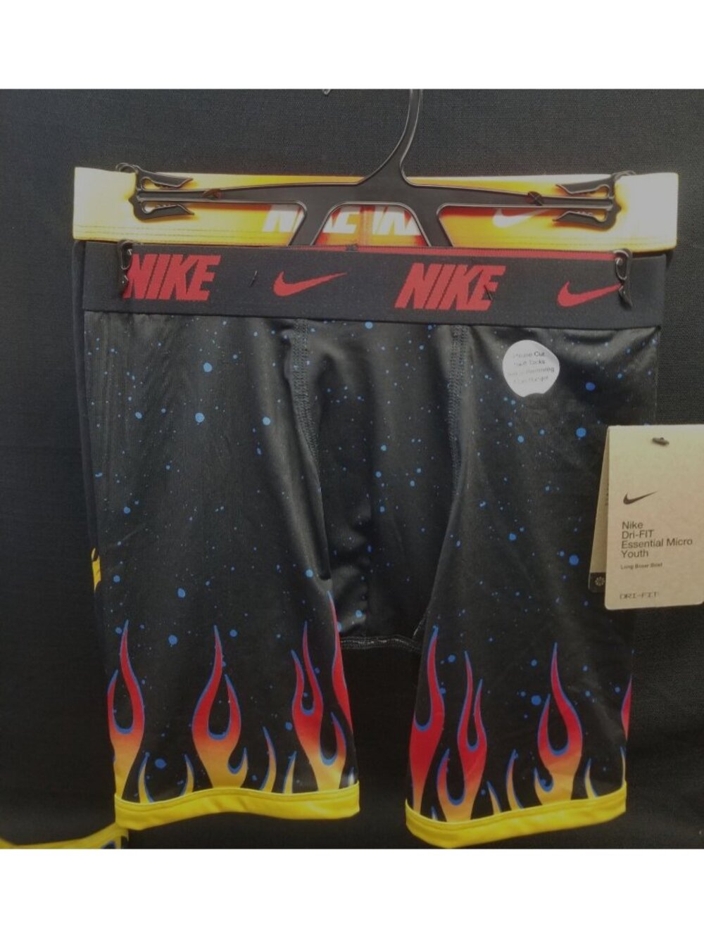 Nike Boys Boxer Briefs 2-Pack Multicolor Black logo Size L (11-13 Years) NEW WIT